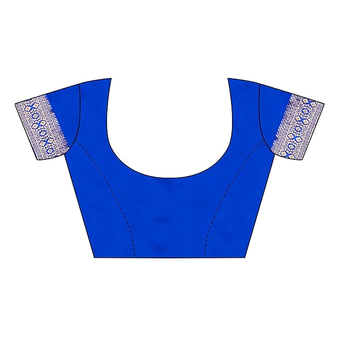 Women Vishitra Silk Digital Printed Saree With Printed Lace Border Work With Blouse Piece, BLUE RED 5